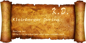 Kleinberger Dorina névjegykártya